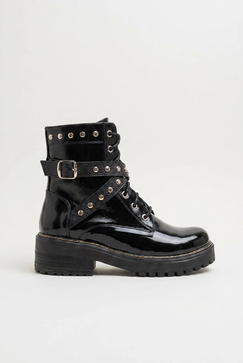 BOTIN CUERO MUJER  SERIN NEGRO - 1