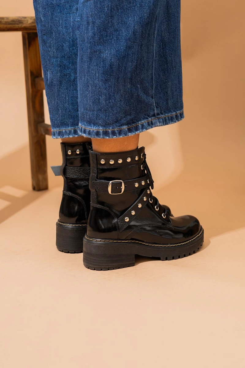 BOTIN CUERO MUJER  SERIN NEGRO - 4