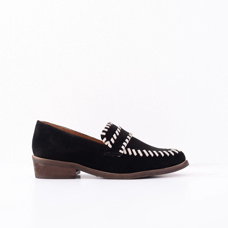 ZAPATO CUERO MUJER RASTRO NEGRO BEIGE - 1