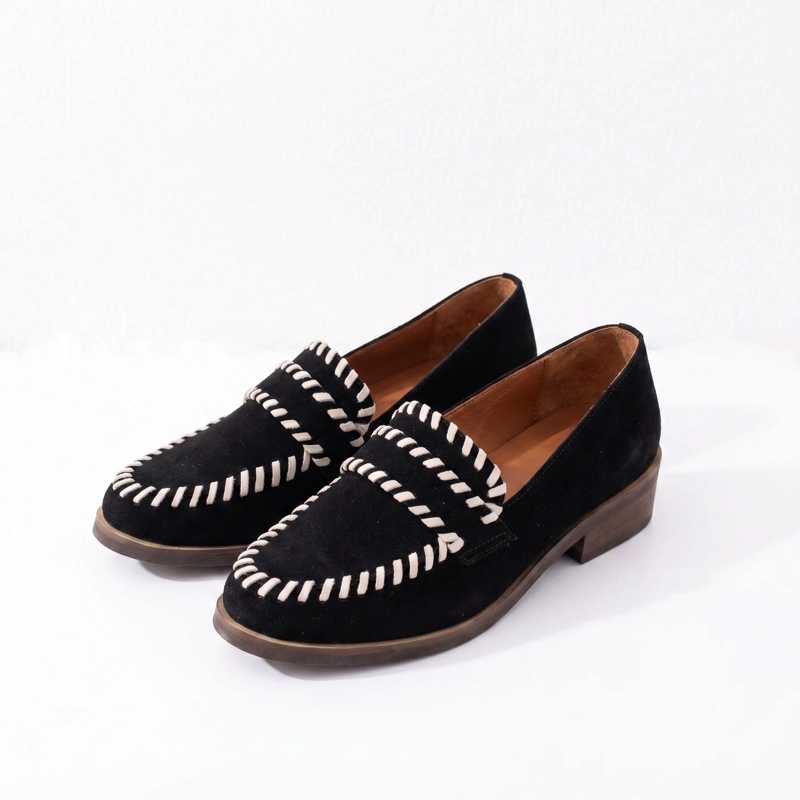 ZAPATO CUERO MUJER RASTRO NEGRO BEIGE - 2