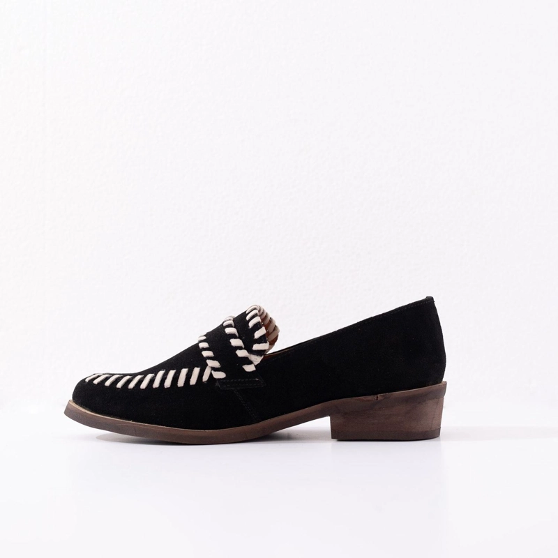 ZAPATO CUERO MUJER RASTRO NEGRO BEIGE - 3
