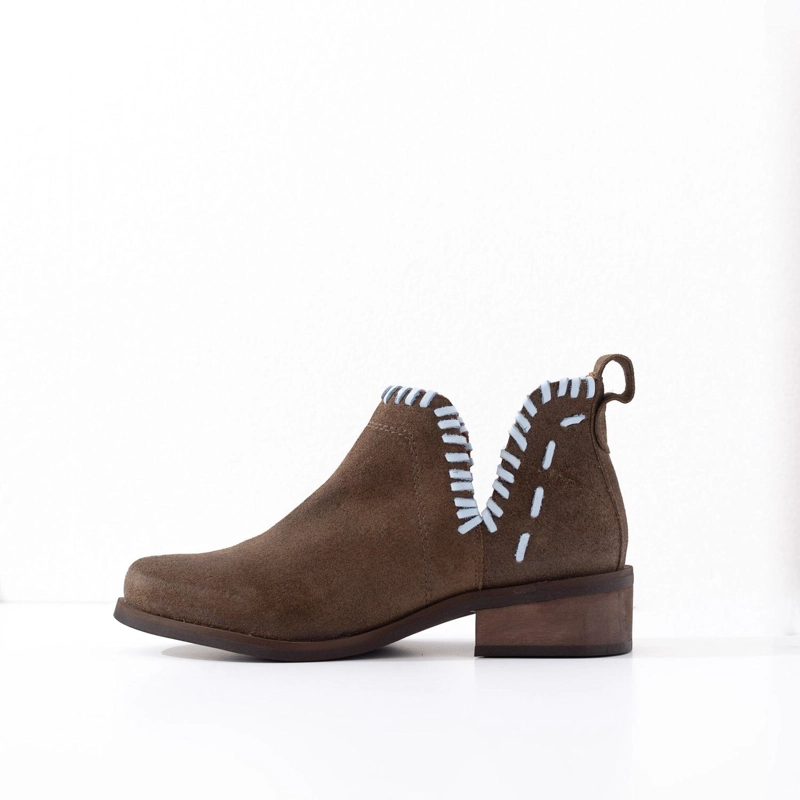 BOTIN CUERO MUJER LUMBRE TAUPE CELESTE - 2
