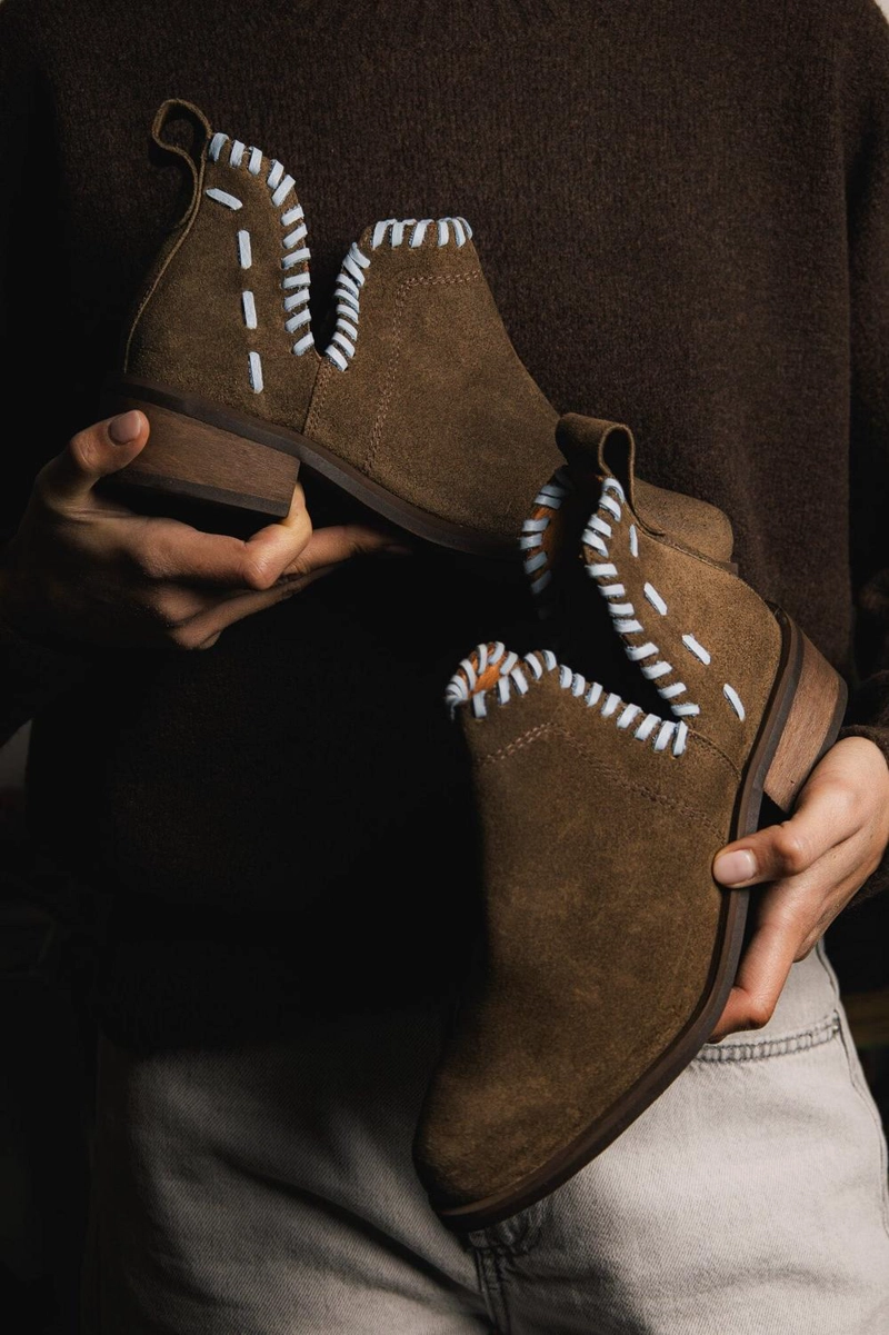 BOTIN CUERO MUJER LUMBRE TAUPE CELESTE - 4