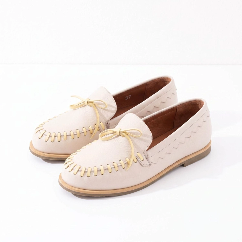 MOCASIN CUERO MUJER  DELTA BEIGE AMARILLO - 2