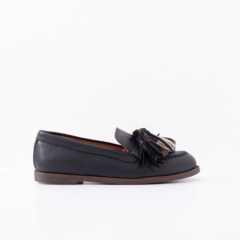 MOCASIN CUERO MUJER  CUMBRES NEGRO - 1