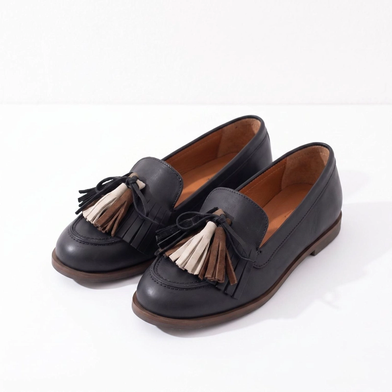 MOCASIN CUERO MUJER  CUMBRES NEGRO - 2