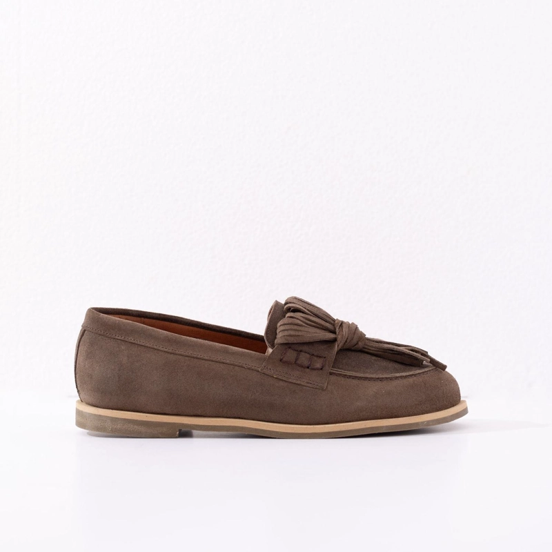 MOCASIN CUERO MUJER  FLORA TAUPE - 1