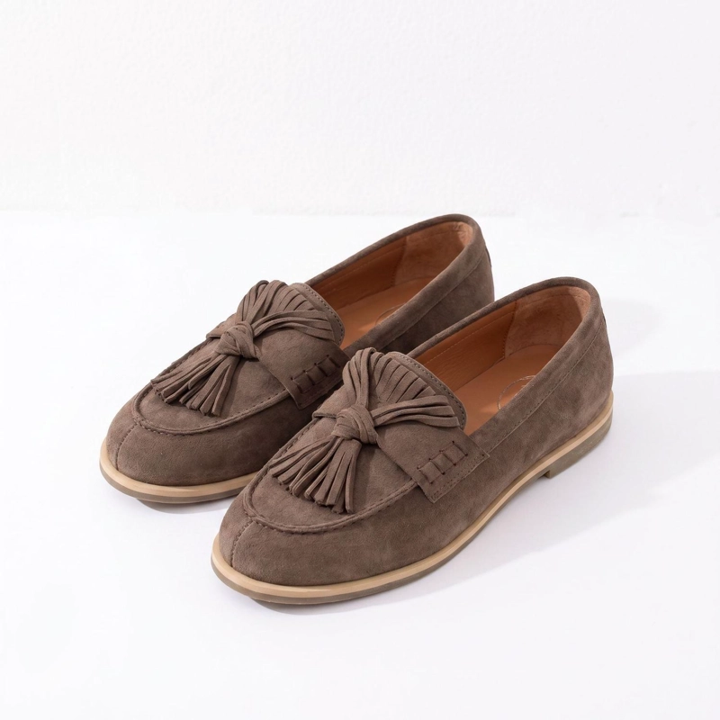 MOCASIN CUERO MUJER  FLORA TAUPE - 2