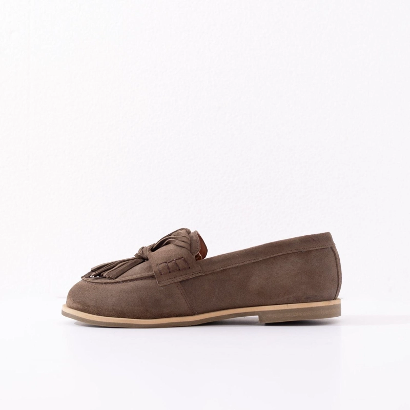 MOCASIN CUERO MUJER  FLORA TAUPE - 3