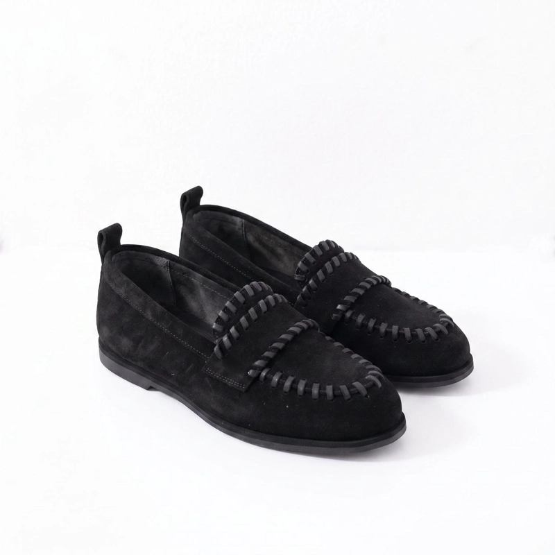 MOCASIN CUERO MUJER ROCIO NEGRO - 2