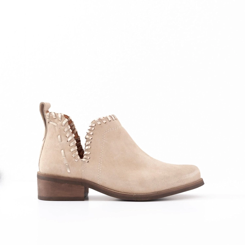 BOTIN CUERO MUJER LUMBRE BEIGE NIQUEL - 1