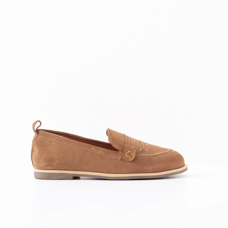 MOCASIN CUERO MUJER  JUNCO TAUPE - 1