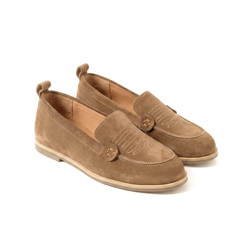 MOCASIN CUERO MUJER  JUNCO TAUPE - 2