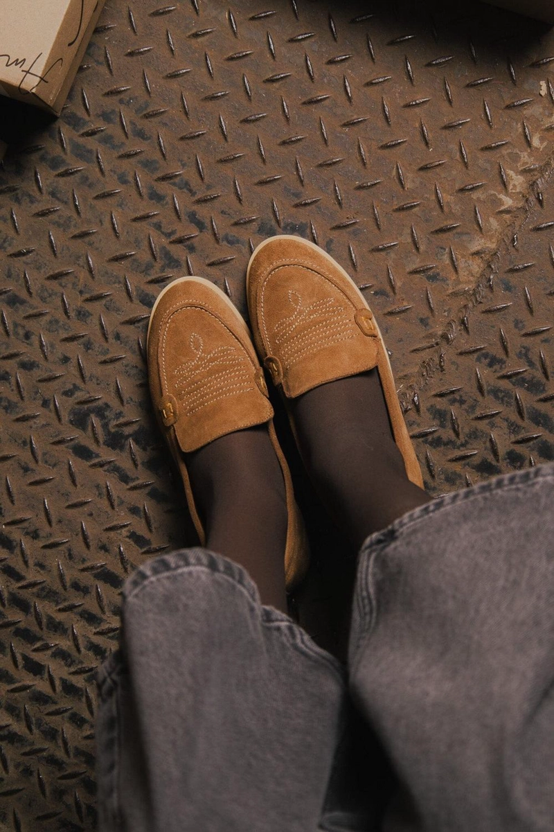 MOCASIN CUERO MUJER  JUNCO TAUPE - 7