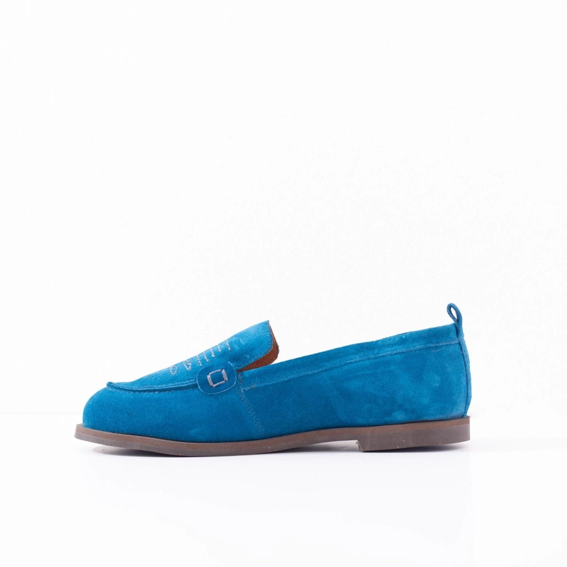 MOCASIN CUERO MUJER  JUNCO AZUL - 3