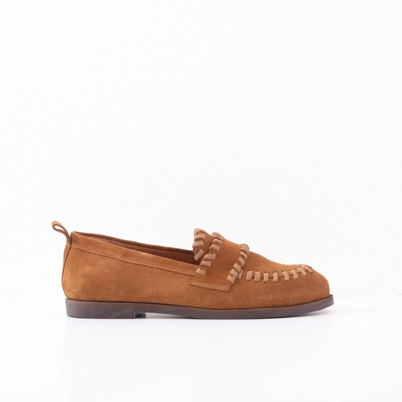MOCASIN CUERO MUJER ROCIO CAMEL - 1
