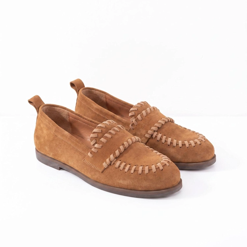 MOCASIN CUERO MUJER ROCIO CAMEL - 2