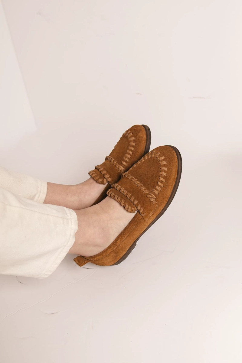 MOCASIN CUERO MUJER ROCIO CAMEL - 7