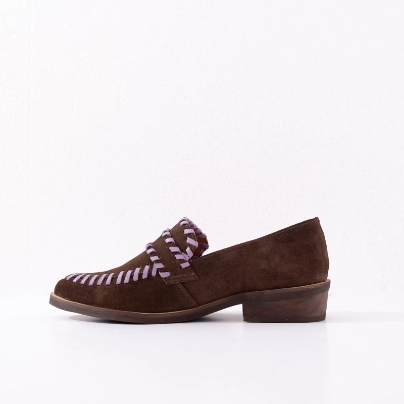 ZAPATO CUERO MUJER RASTRO CAFE LILA - 2