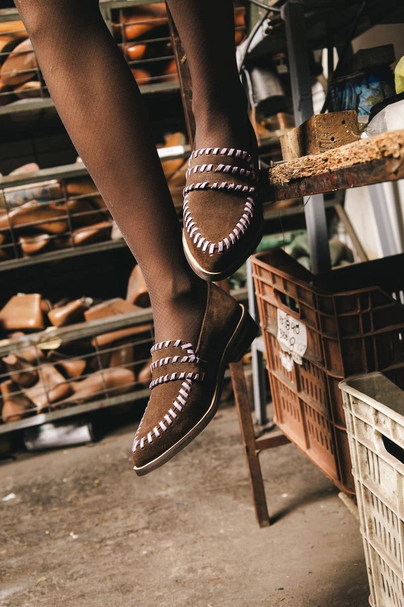 ZAPATO CUERO MUJER RASTRO CAFE LILA - 6