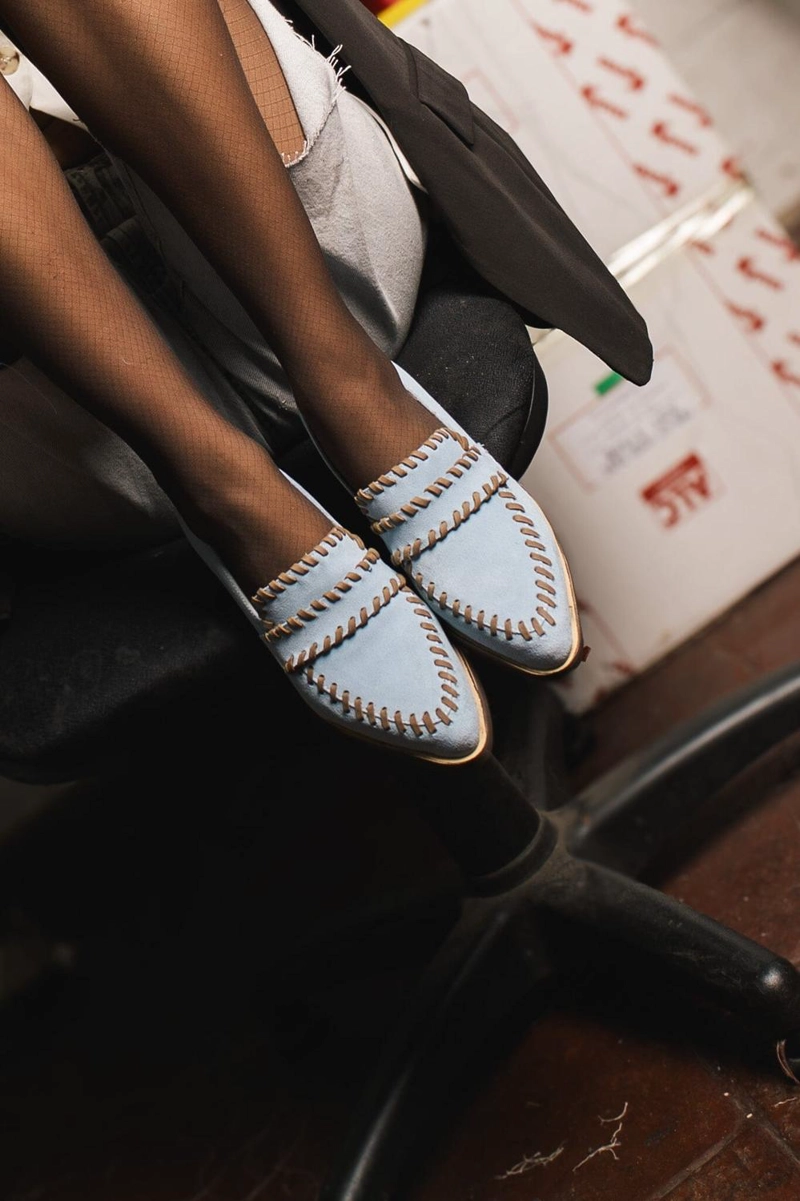 ZAPATO CUERO MUJER RASTRO CELESTE TAUPE - 5