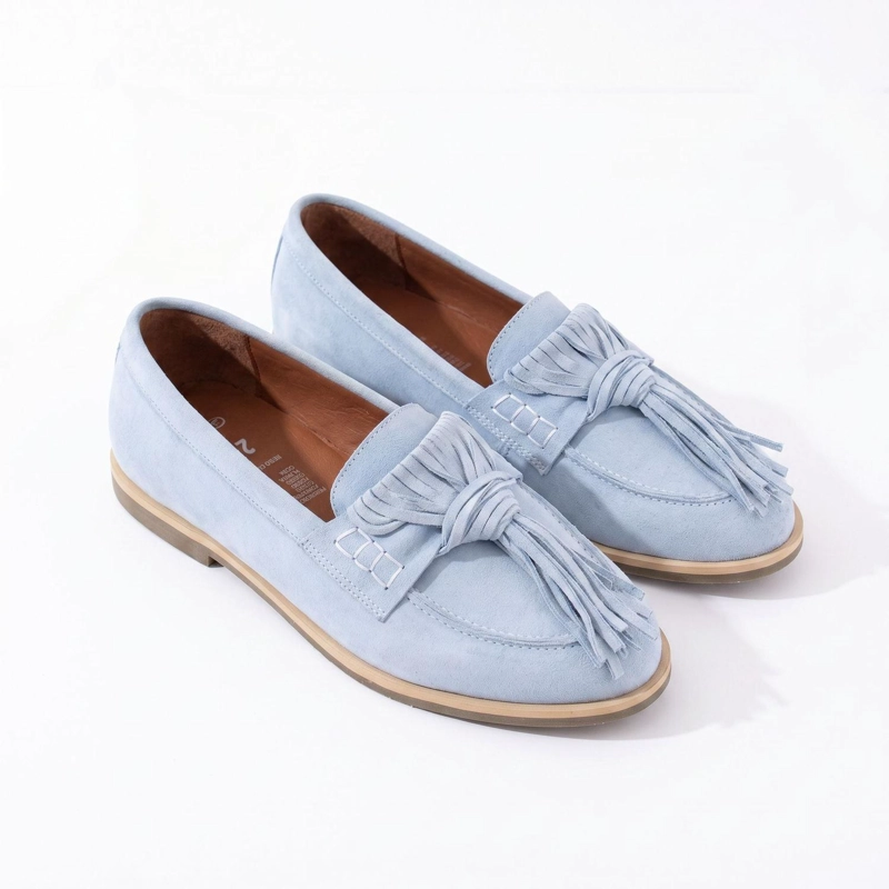 MOCASIN CUERO MUJER  FLORA CELESTE - 2