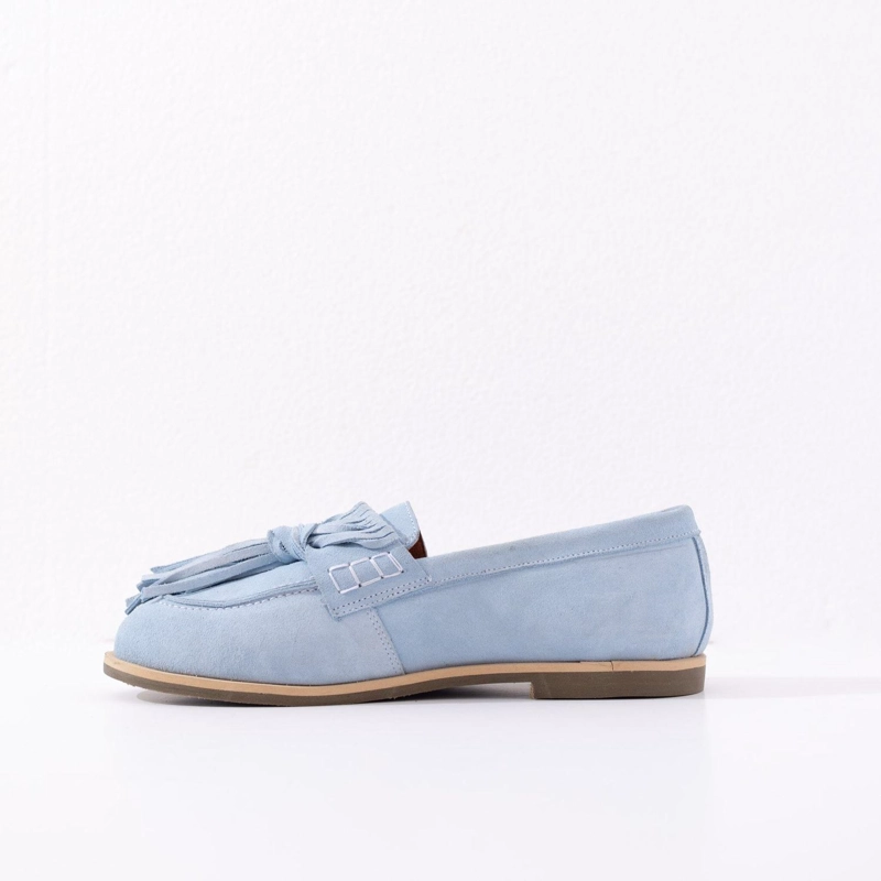 MOCASIN CUERO MUJER  FLORA CELESTE - 3