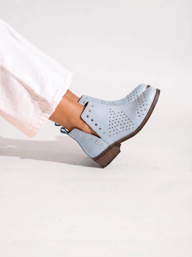 BOTIN MUJER  CUERO MUJER  CHARRA CELESTE - 4