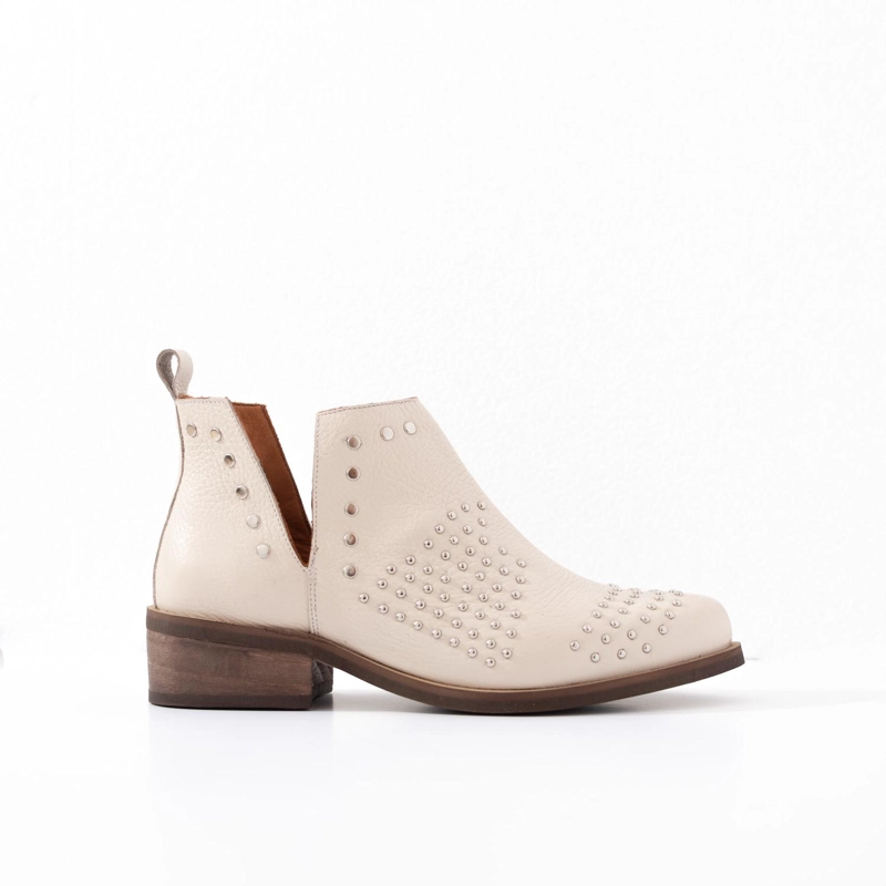 BOTIN MUJER  CUERO MUJER  CHARRA BEIGE - 1