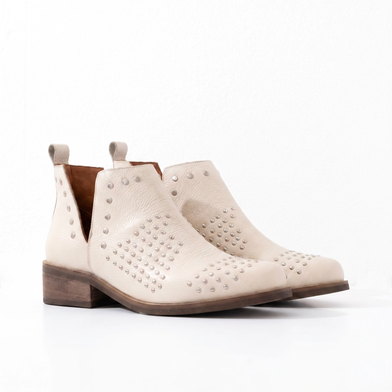 BOTIN MUJER  CUERO MUJER  CHARRA BEIGE - 2