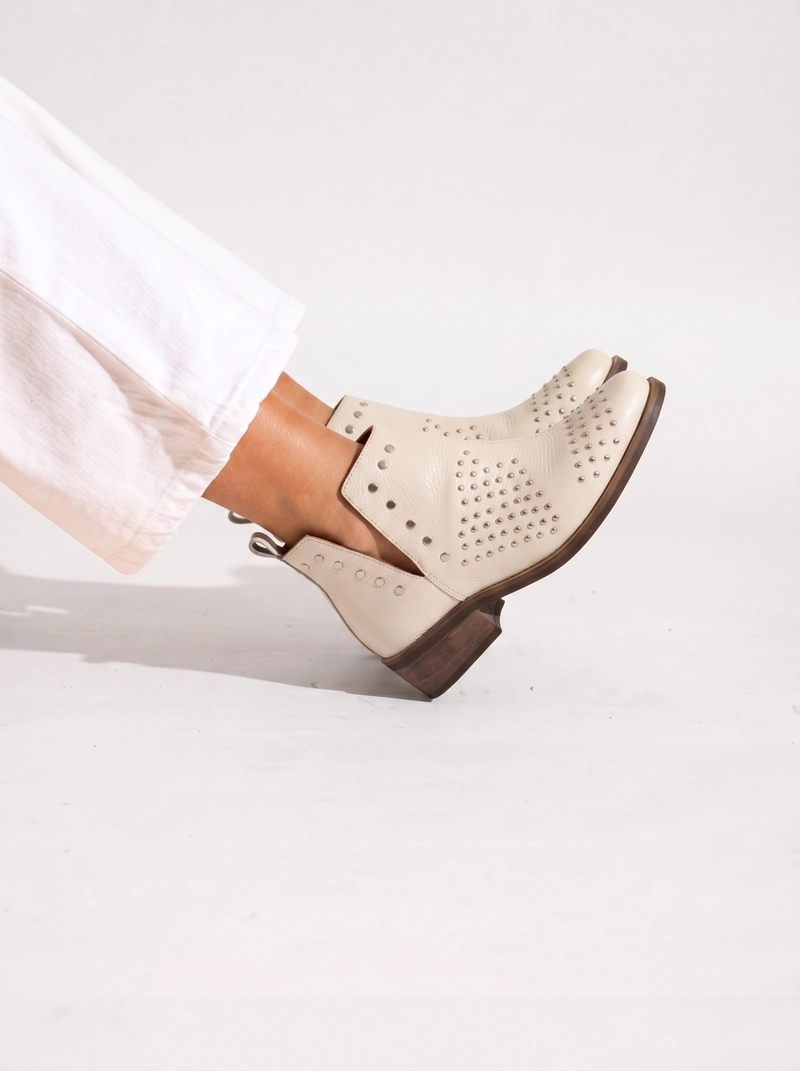 BOTIN MUJER  CUERO MUJER  CHARRA BEIGE - 4