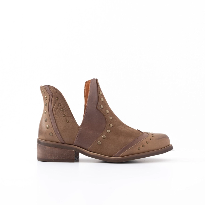 BOTIN MUJER  CUERO MUJER  GALLITO CAFE - 1