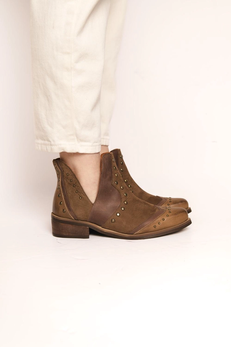 BOTIN MUJER  CUERO MUJER  GALLITO CAFE - 4