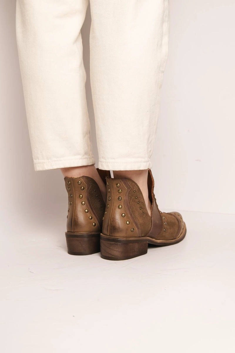 BOTIN MUJER  CUERO MUJER  GALLITO CAFE - 5