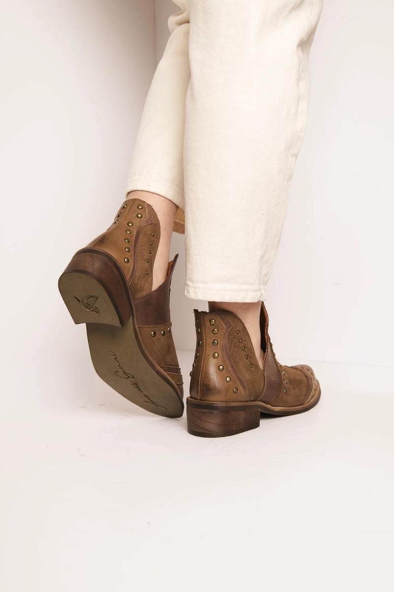 BOTIN MUJER  CUERO MUJER  GALLITO CAFE - 6