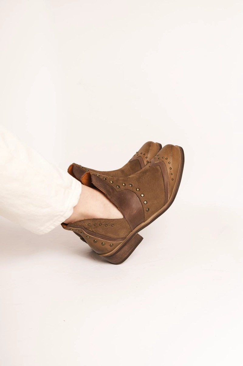BOTIN MUJER  CUERO MUJER  GALLITO CAFE - 7