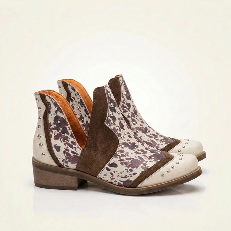 BOTIN MUJER  CUERO MUJER  GALLITO PRINT - 1