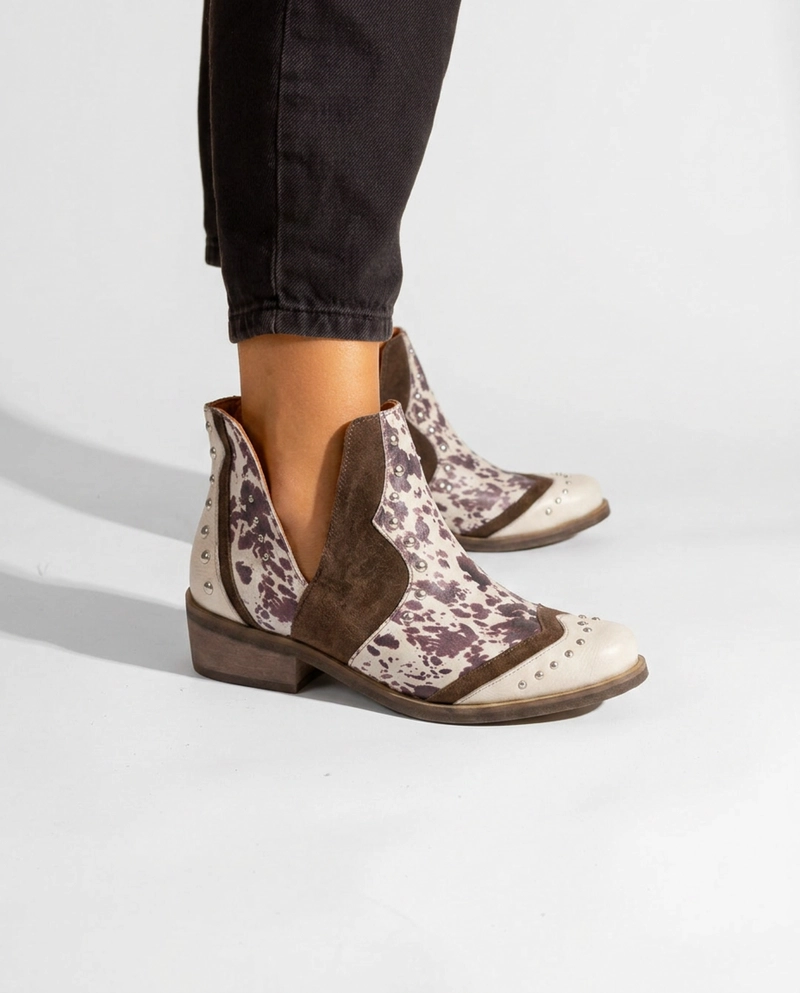 BOTIN MUJER  CUERO MUJER  GALLITO PRINT - 2