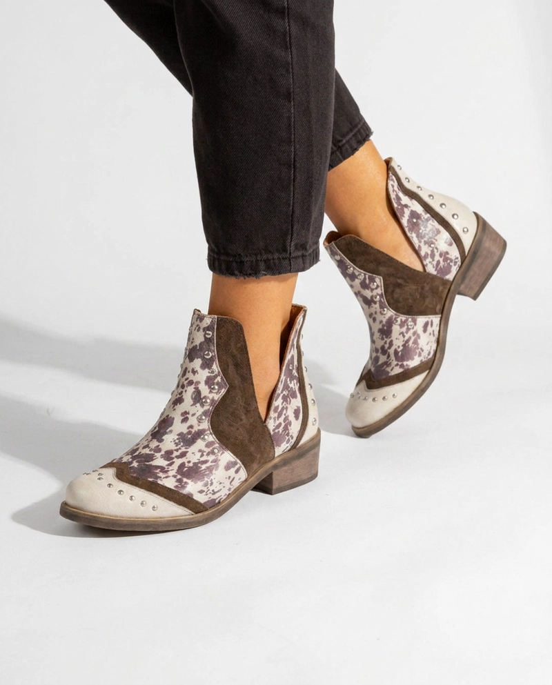 BOTIN MUJER  CUERO MUJER  GALLITO PRINT - 3