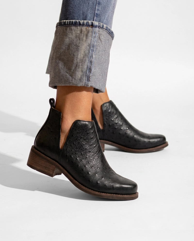 BOTIN MUJER  CUERO MUJER  CHIRIGUE NEGRO - 6