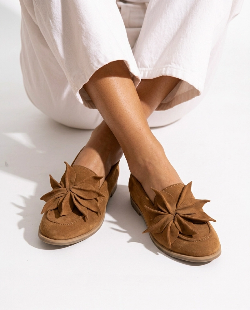 MOCASIN CUERO MUJER  MAREA CAMEL - 4