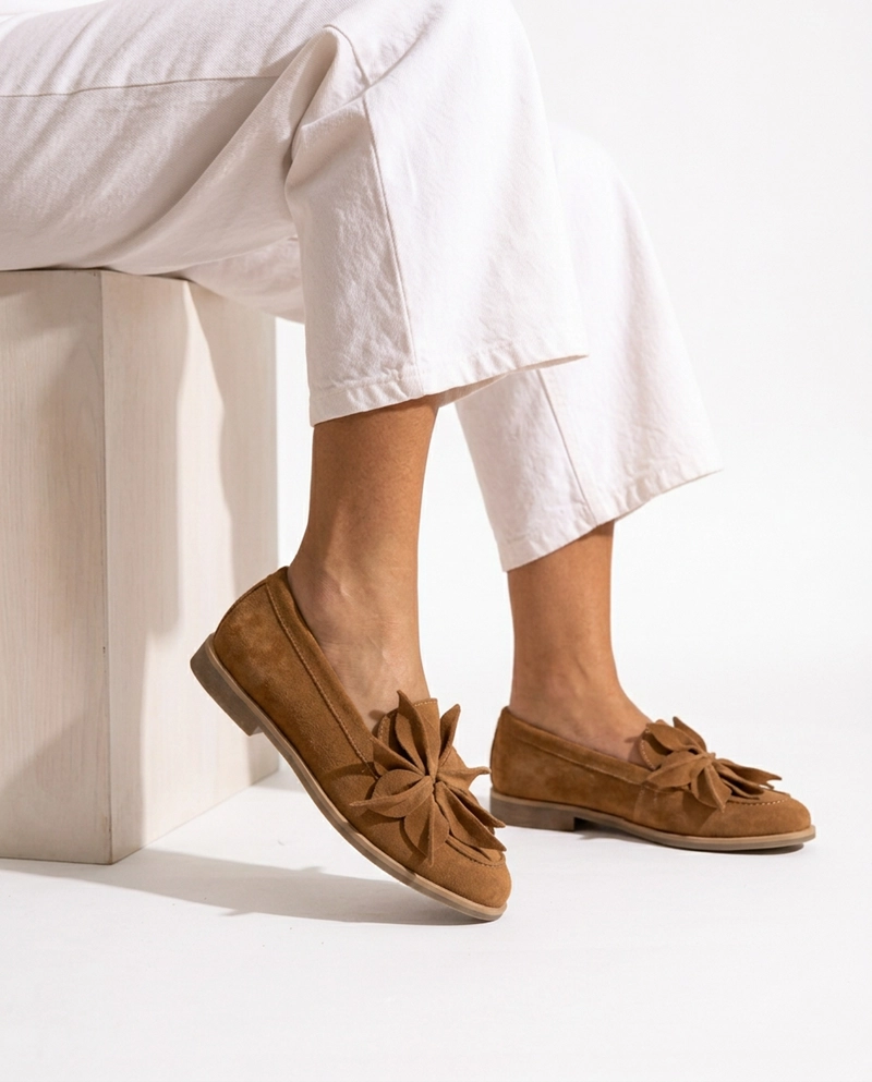 MOCASIN CUERO MUJER  MAREA CAMEL - 5