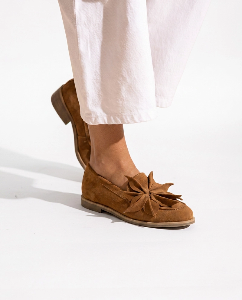 MOCASIN CUERO MUJER  MAREA CAMEL - 6