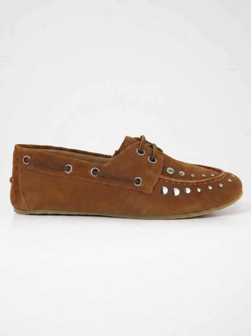 MOCASIN CUERO MUJER  LUCERA CAMEL - 1