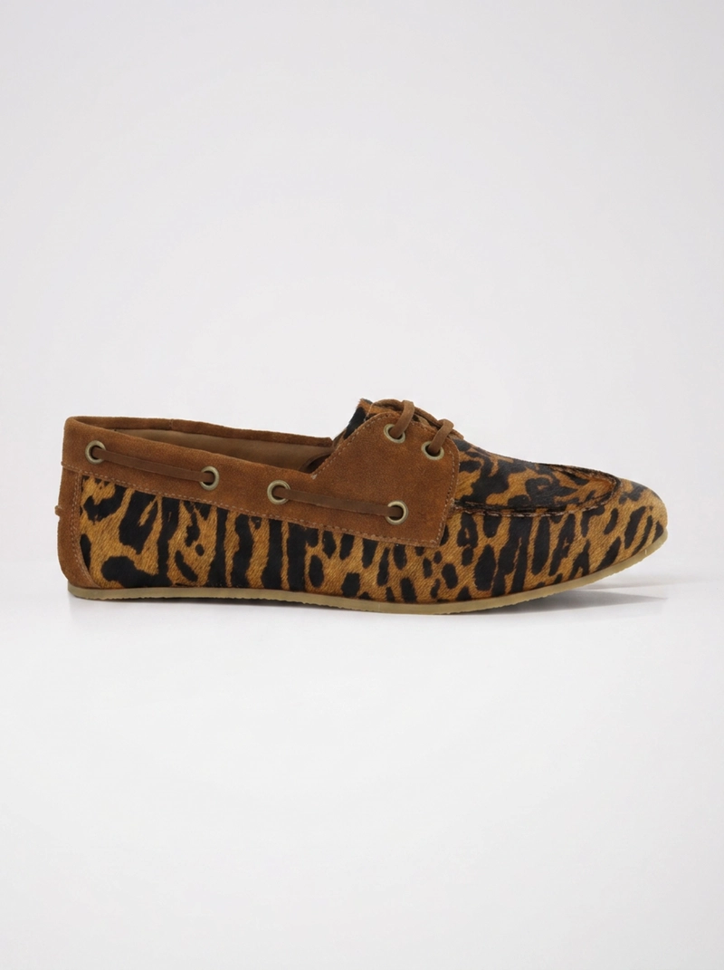 MOCASIN CUERO MUJER  ARIA LEOPARDO - 1