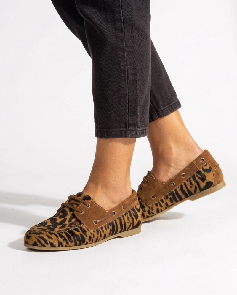MOCASIN CUERO MUJER  ARIA LEOPARDO - 3