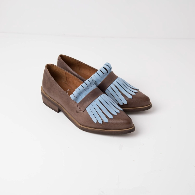 ZAPATO CUERO MUJER  ALBA CAFE  CELESTE - 2
