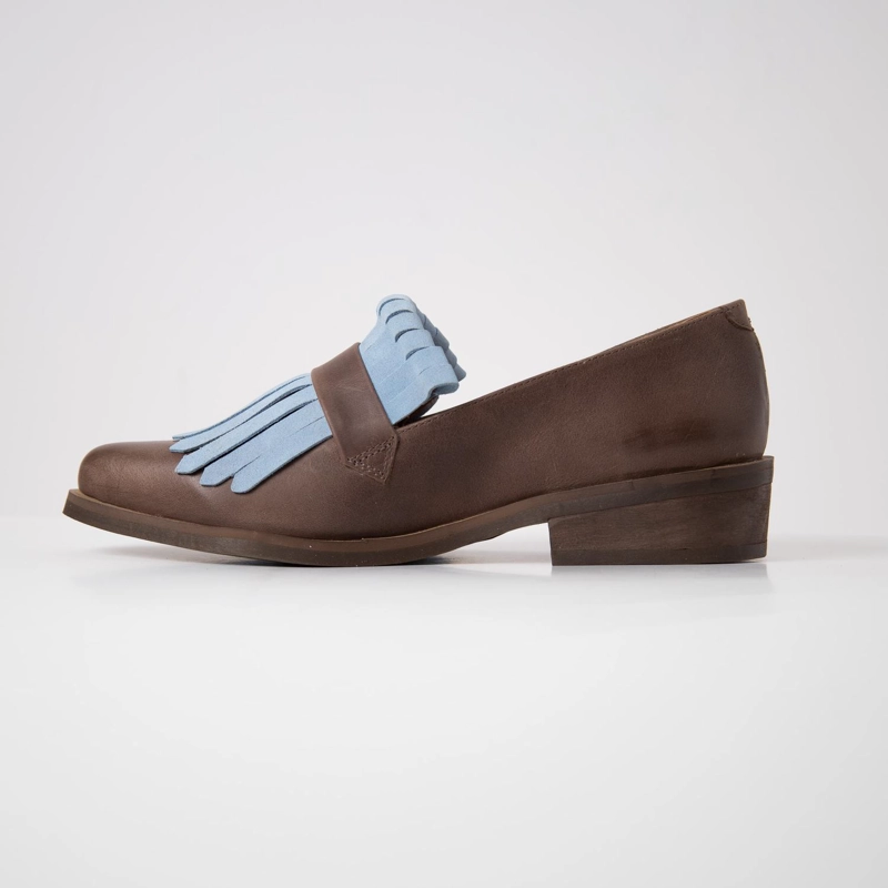 ZAPATO CUERO MUJER  ALBA CAFE  CELESTE - 3