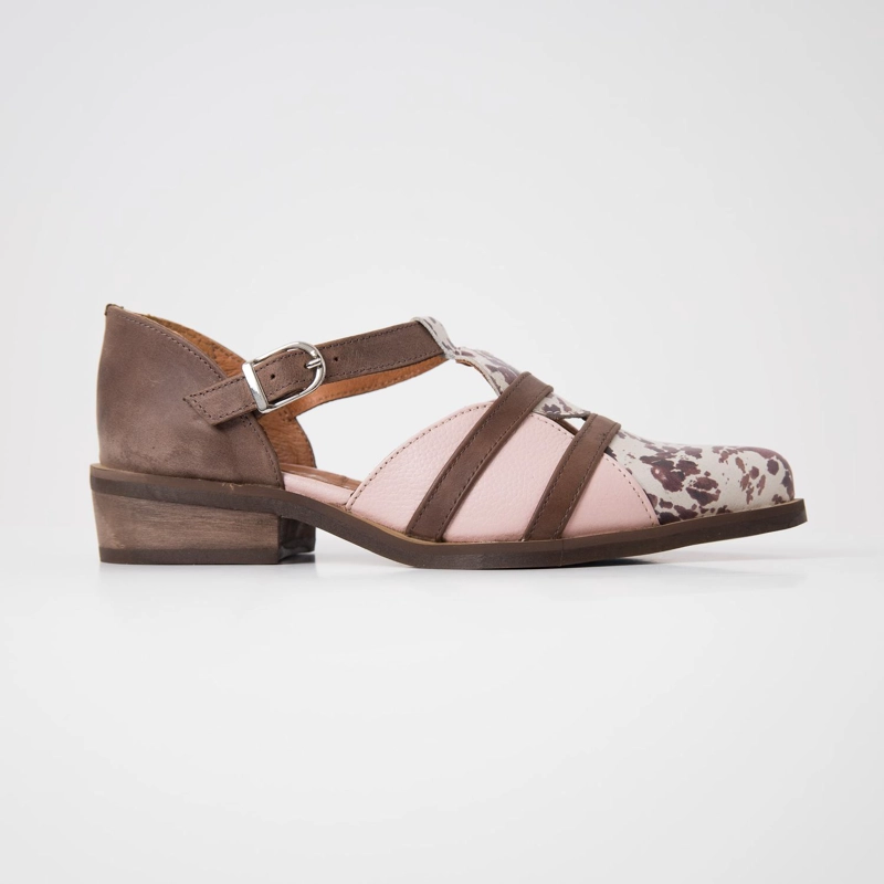 ZAPATO CUERO MUJER  RADAL PRINT ROSADO - 1