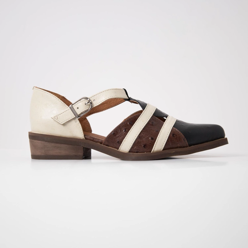 ZAPATO CUERO MUJER  RADAL NEGRO BEIGE - 1